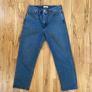 MADEWELL: The Perfect Vintage Straight Jean in Earlwood Wash, size 30, like new!